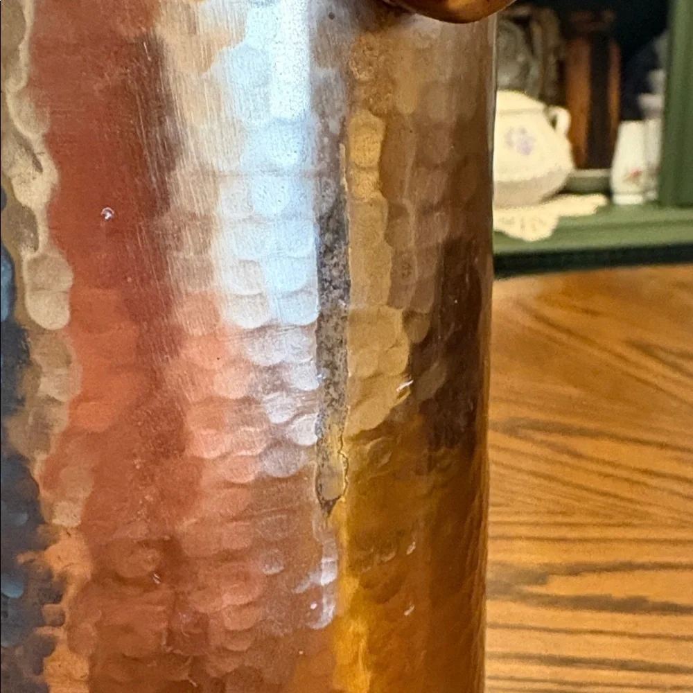 Williams Sonoma Antiqued Brass Hammered Pitcher